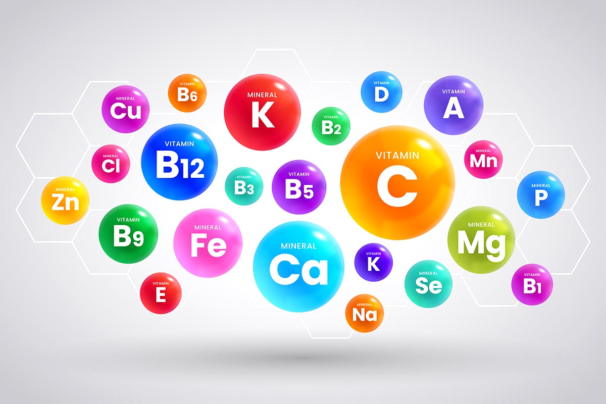 Một số vitamin thiết yếu như A, B1, B2, D3 và E