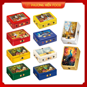 BÁNH QUY HỖN HỢP LUCKYSUN 220G HỘP SẮT MẪU MỚI