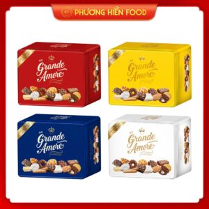 BÁNH QUY VÀ BÁNH QUẾ HỖN HỢP UN GRANDE AMORE 505g HỘP SẮT