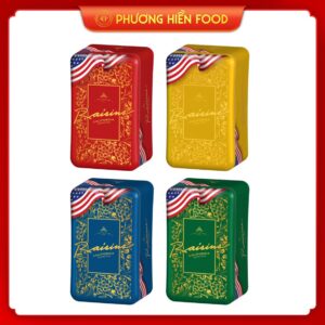 NHO KHÔ VÀNG RAISINS 120G HỘP SẮT