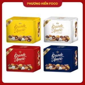 BÁNH QUY VÀ BÁNH QUẾ HỖN HỢP UN GRANDE AMORE 505g HỘP SẮT