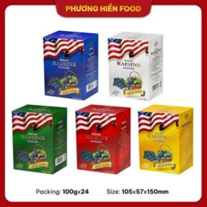 Nho khô đen PH Seedless Raisins 100g – mẫu mới
